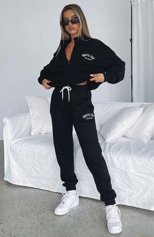 Women's White Fox About That Time Sweatpants Black | EWZB-20948