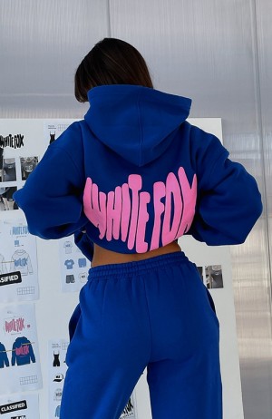 Women's White Fox Archive 6.0 Oversized Hoodie Blue | TWGP-17832