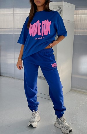 Women's White Fox Archive 6.0 Sweatpants Blue | DWKN-26845