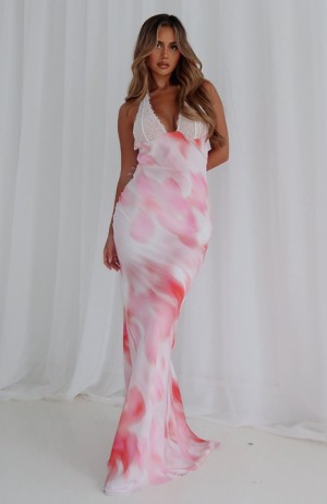 Women's White Fox Beyond The Stars Maxi Dress Pink | BPLW-84625