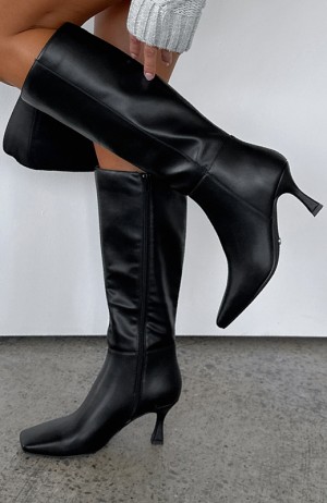 Women's White Fox Johnson Knee High Boots Black | AQHO-43920