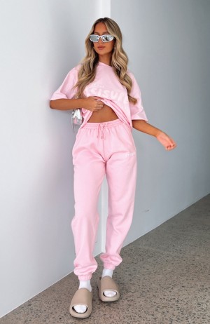 Women's White Fox Leisure Series Sweatpants Pink | MYUD-72546