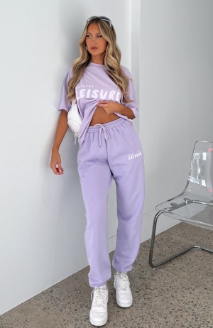 Women's White Fox Leisure Series Sweatpants Lavender | XCQJ-49780