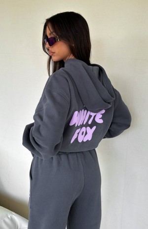 Women's White Fox Offstage Hoodie Grey | FDRS-76308