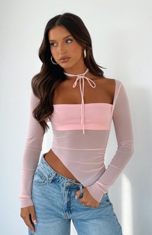 Women's White Fox Passion For You Long Sleeve Tops Pink | GVMF-35924