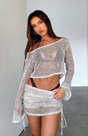 Women's White Fox Showstopper Mini Skirts Grey | WPQF-71235