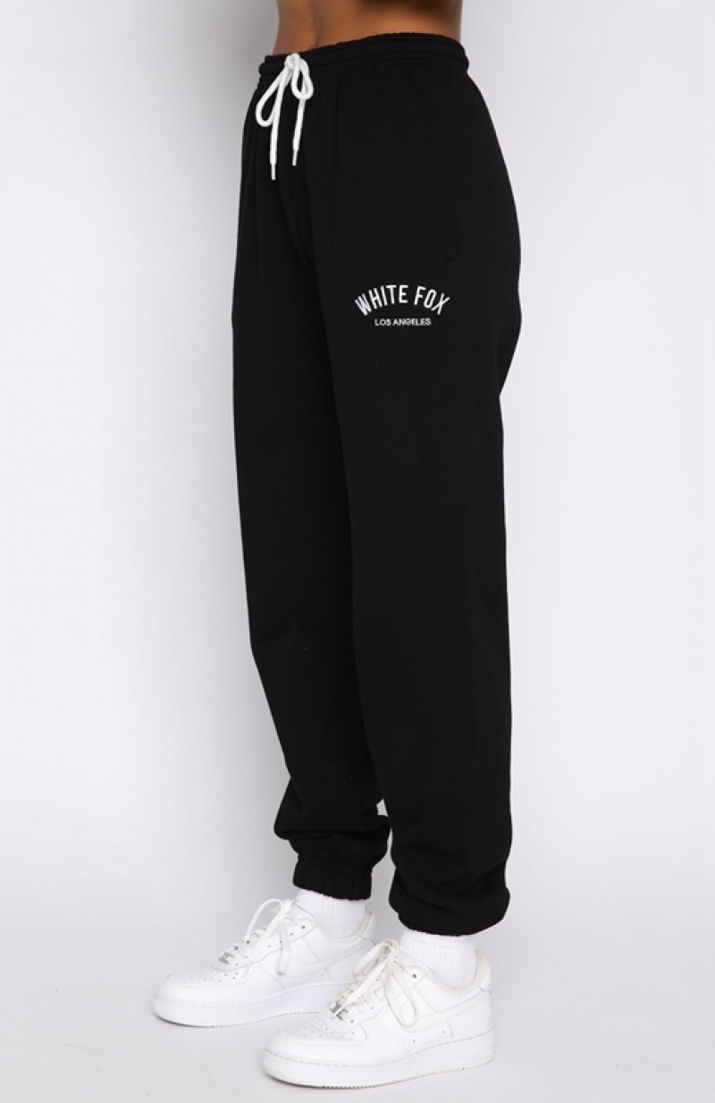 Women's White Fox About That Time Sweatpants Black | EWZB-20948