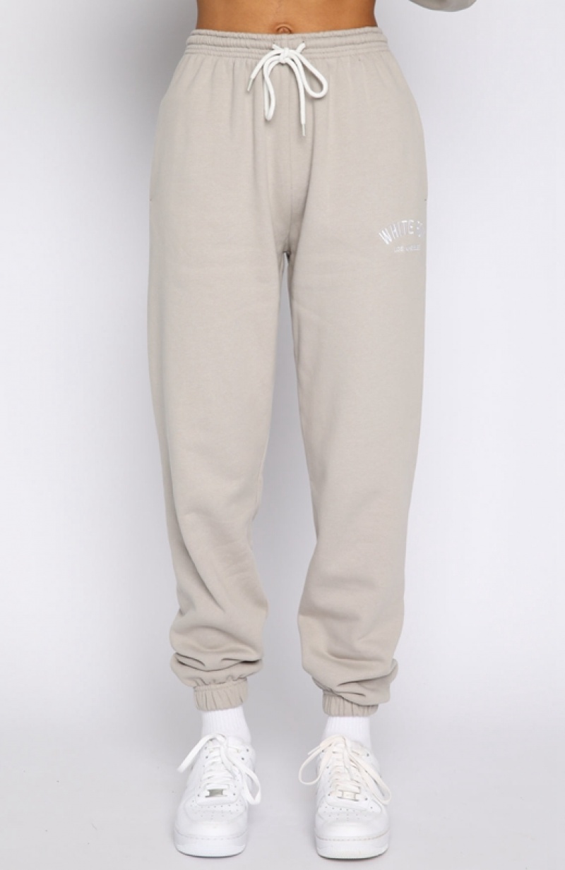 Women's White Fox About That Time Sweatpants Grey Brown | ZOMP-90873