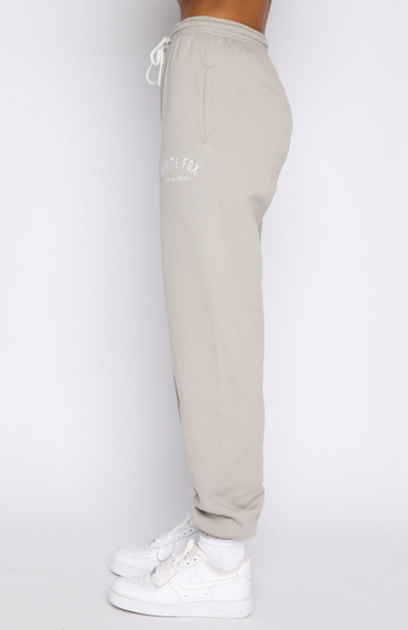 Women's White Fox About That Time Sweatpants Grey Brown | ZOMP-90873