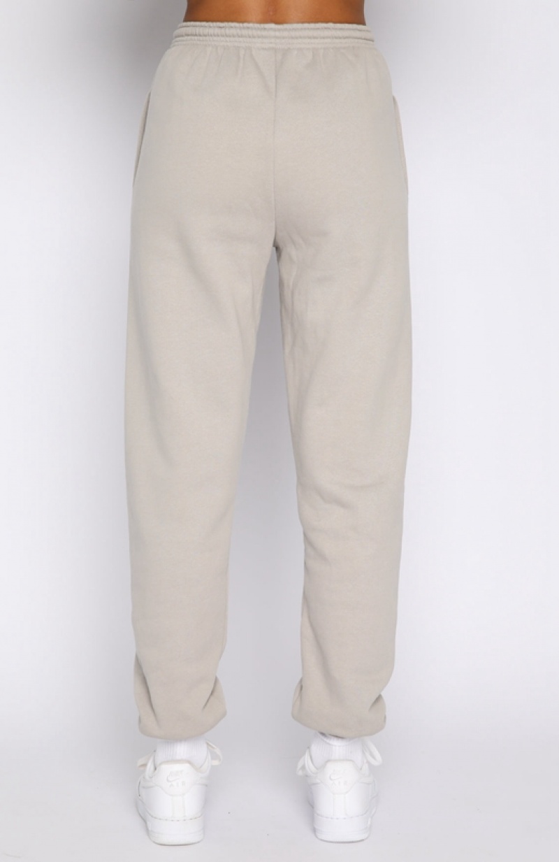 Women's White Fox About That Time Sweatpants Grey Brown | ZOMP-90873