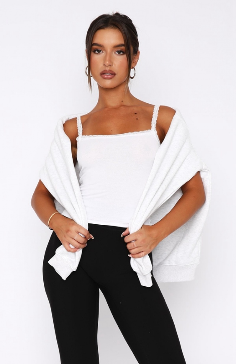 Women's White Fox After Midnight Cami Tops White | HPVX-84920