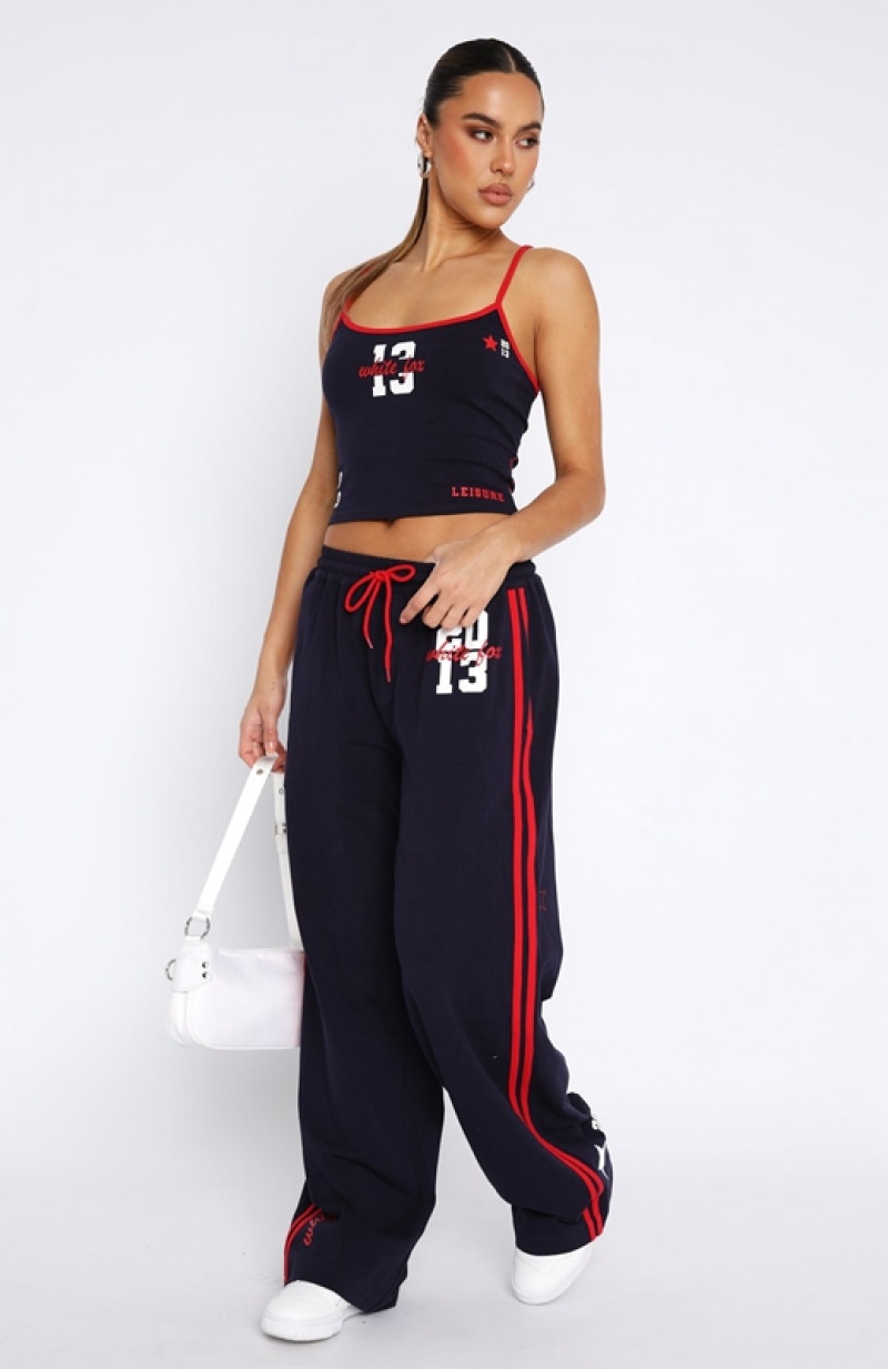 Women's White Fox All Star Season Track Pants Navy | JBLP-70352