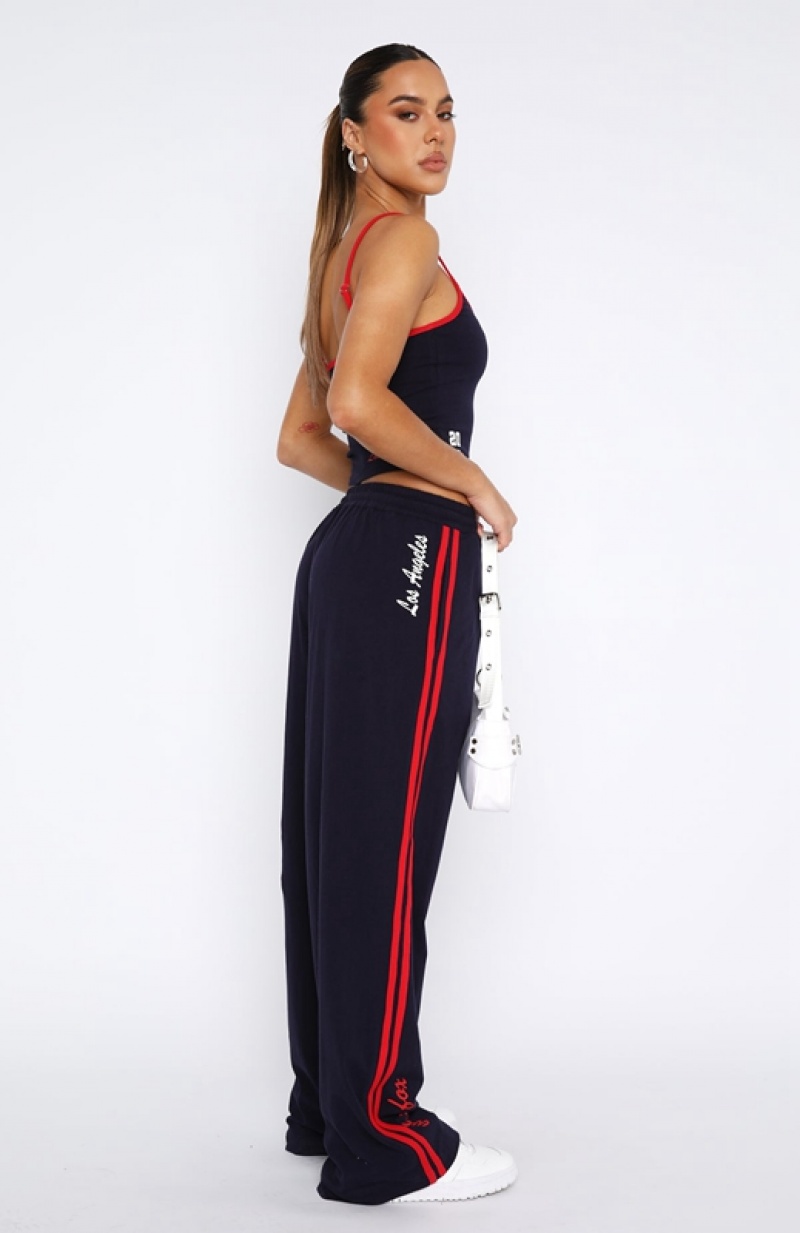 Women's White Fox All Star Season Track Pants Navy | JBLP-70352