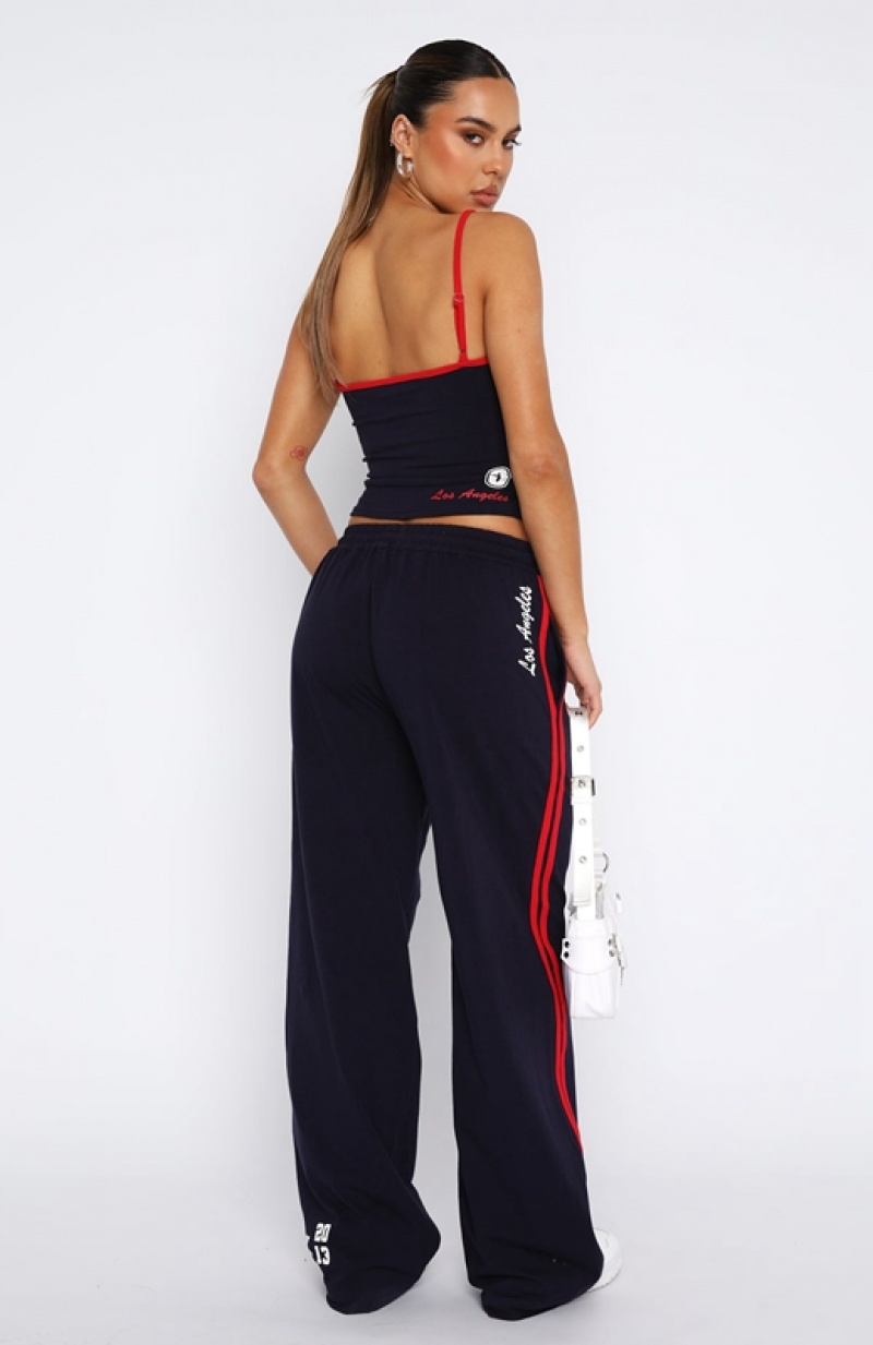 Women's White Fox All Star Season Track Pants Navy | JBLP-70352