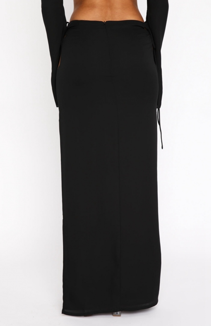 Women's White Fox Already Taken Maxi Skirts Black | GCVT-21548