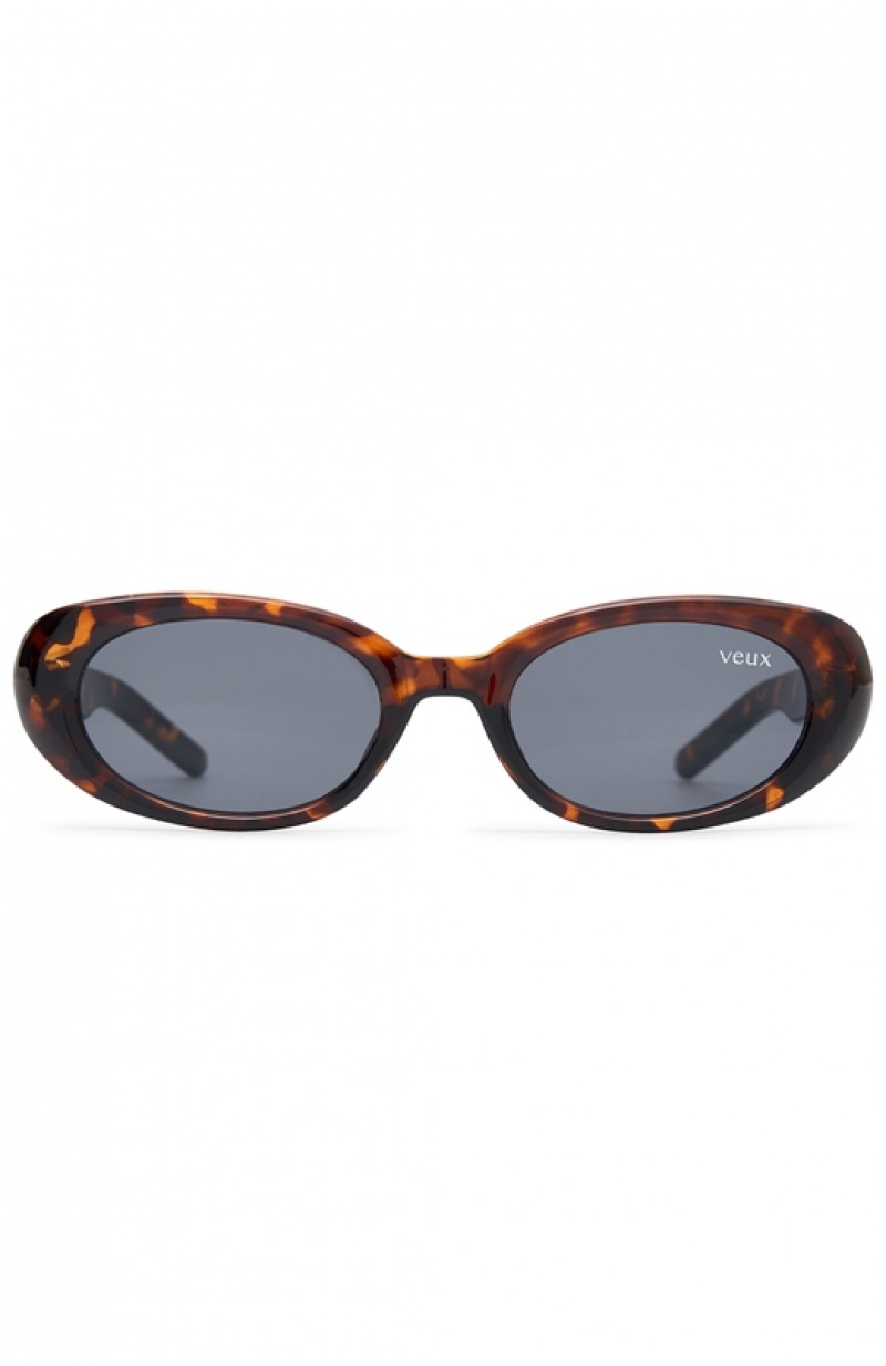 Women's White Fox Amalie Sunglasses Brown | AUES-68352