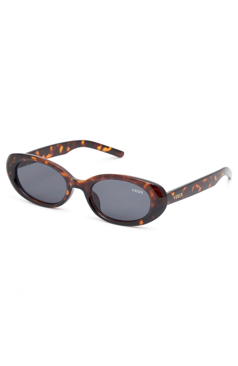 Women's White Fox Amalie Sunglasses Brown | AUES-68352