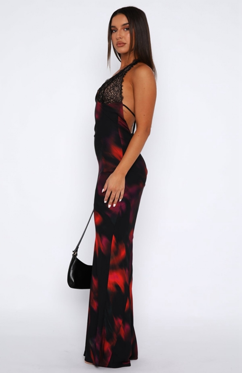 Women's White Fox Beyond The Stars Maxi Dress Black | KDBL-21709