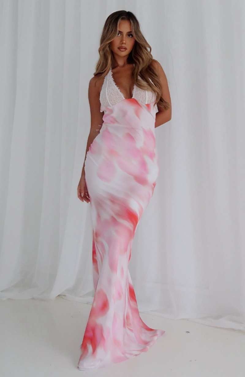 Women\'s White Fox Beyond The Stars Maxi Dress Pink | BPLW-84625