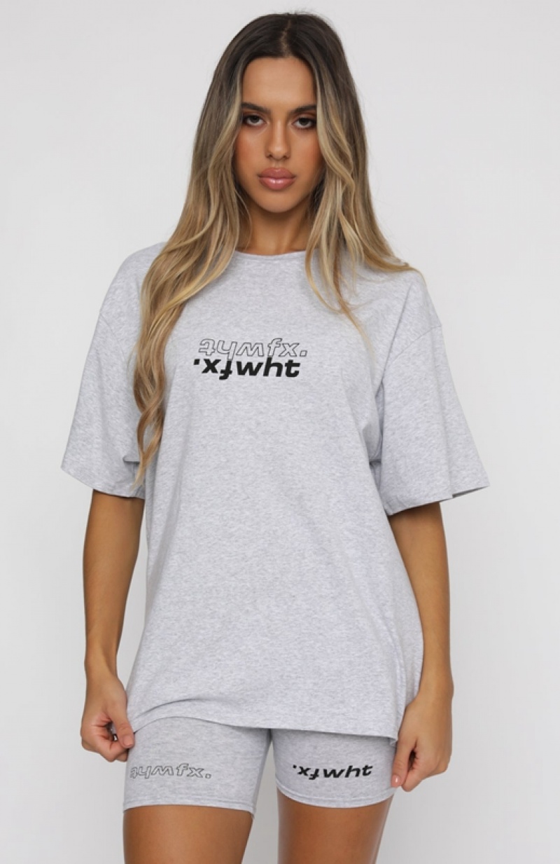 Women's White Fox Catching Feelings T Shirts Grey | LIEQ-27196