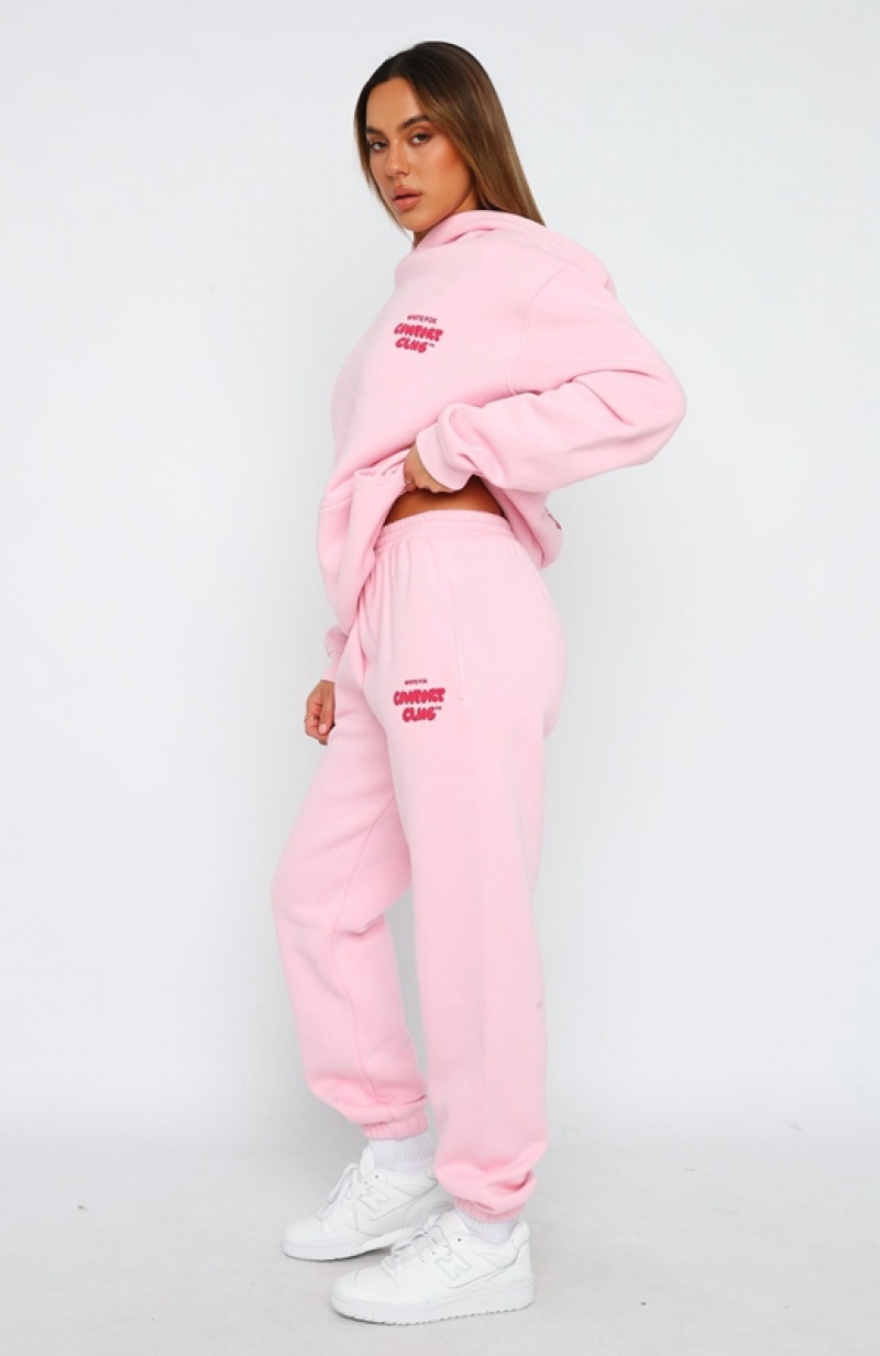 Women's White Fox Comfort Club Sweatpants Pink | NCMT-98073