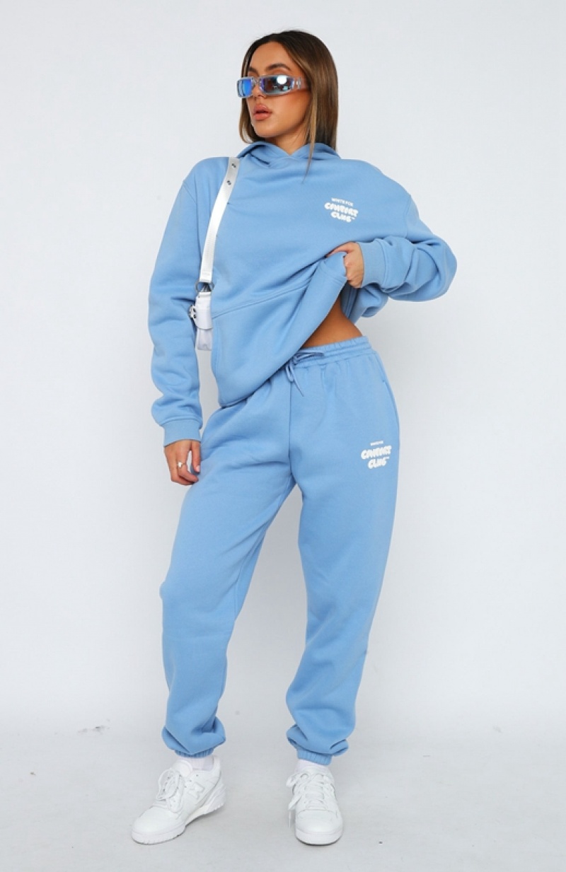 Women's White Fox Comfort Club Sweatpants Blue | GOCW-65341