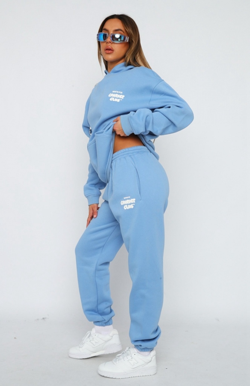 Women's White Fox Comfort Club Sweatpants Blue | GOCW-65341