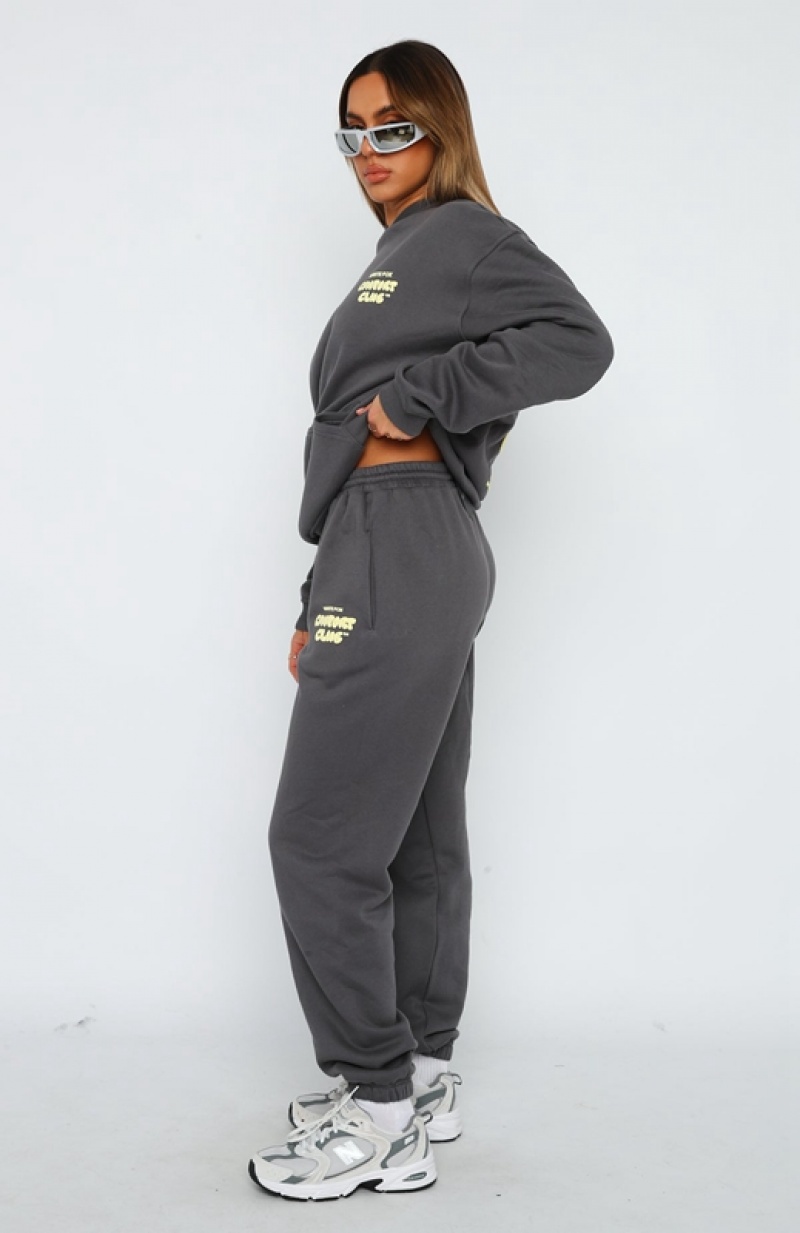 Women's White Fox Comfort Club Sweatpants Grey | SYJC-87152