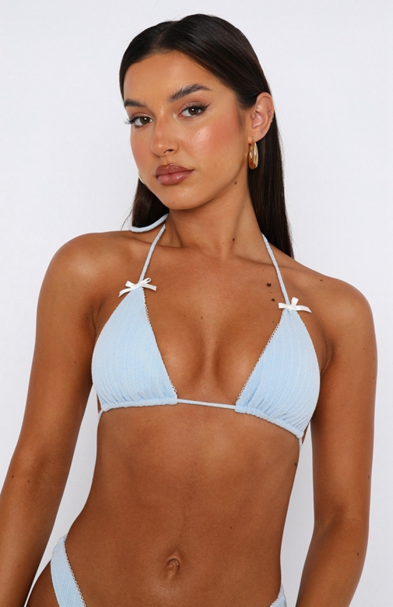 Women's White Fox Cruel Summer Bikini Tops Blue | XCFY-02439