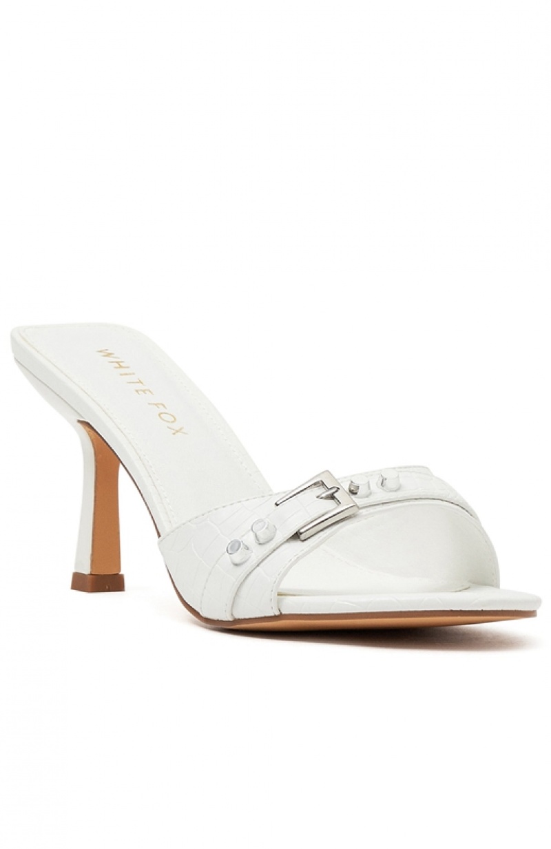 Women's White Fox Dalston Heels White | FCLN-24367