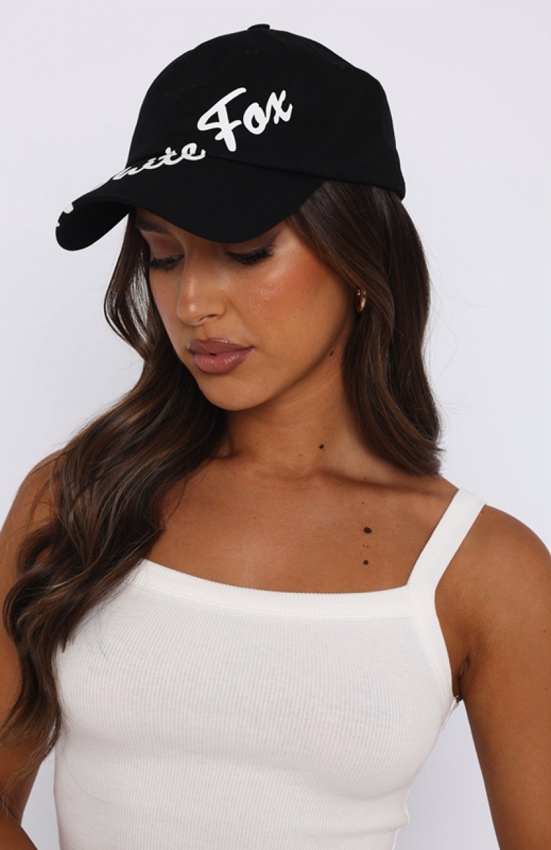 Women's White Fox Deepest Desires Hats Black | KZCD-27514