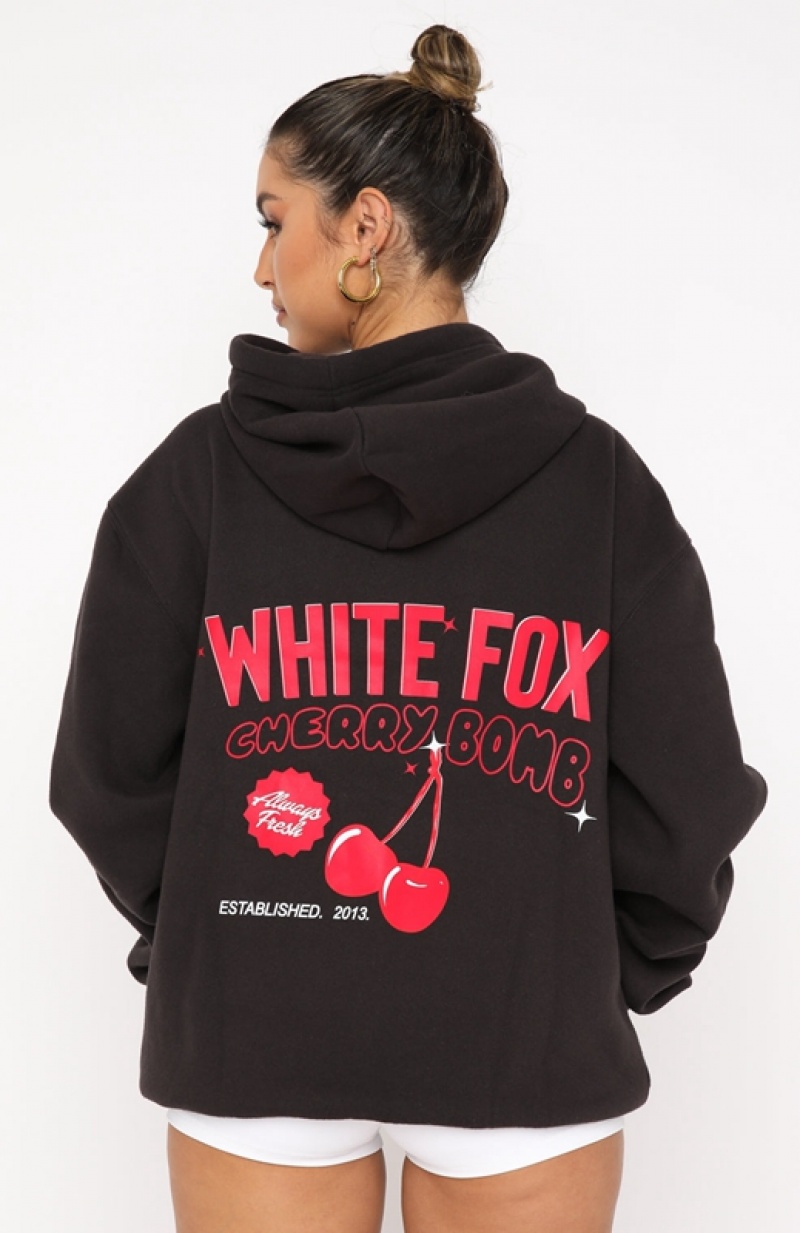 Women's White Fox Don't Waste Time Hoodie Grey | ONDY-86075