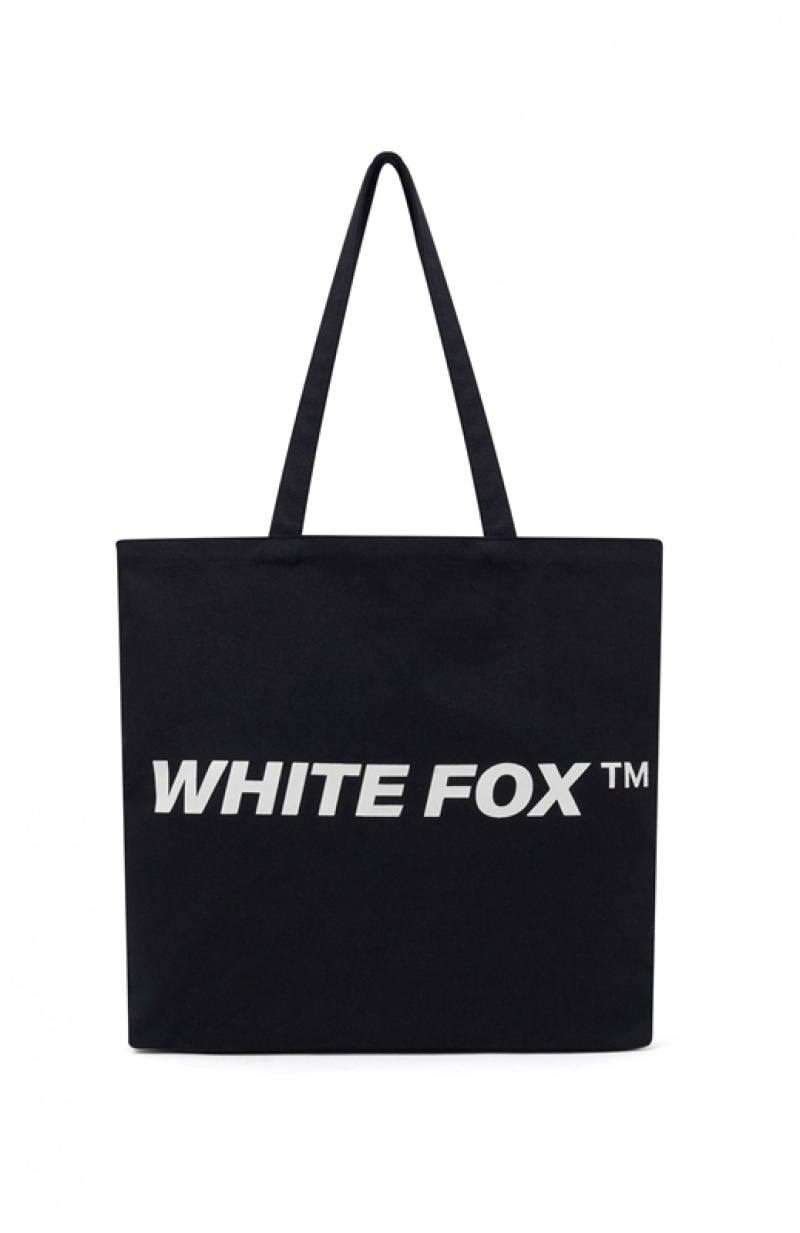 Women's White Fox Essential Tote Bag Black | NWLT-81567