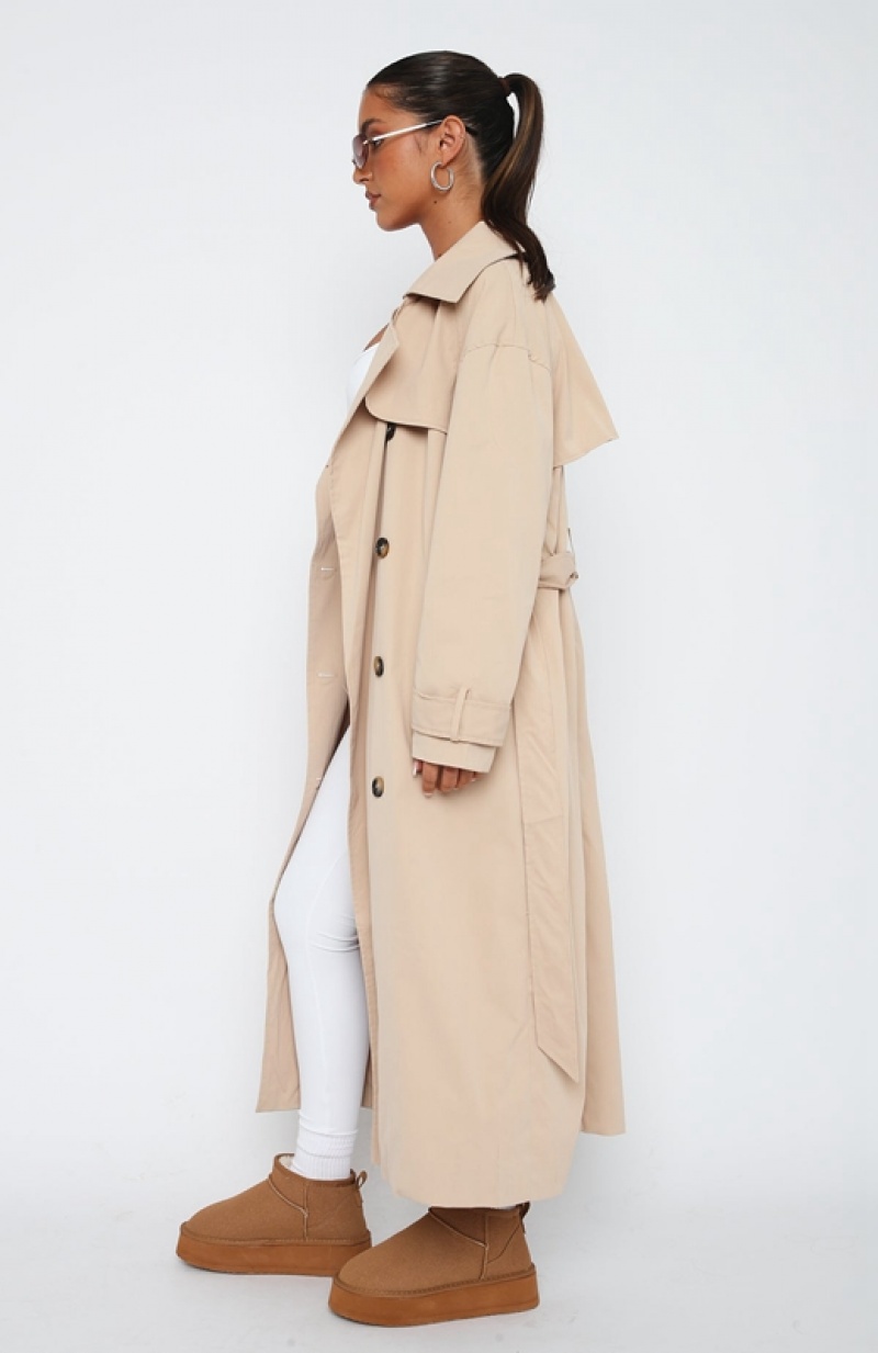 Women's White Fox Feeling Fine Trench Jackets Beige | LTKJ-37164