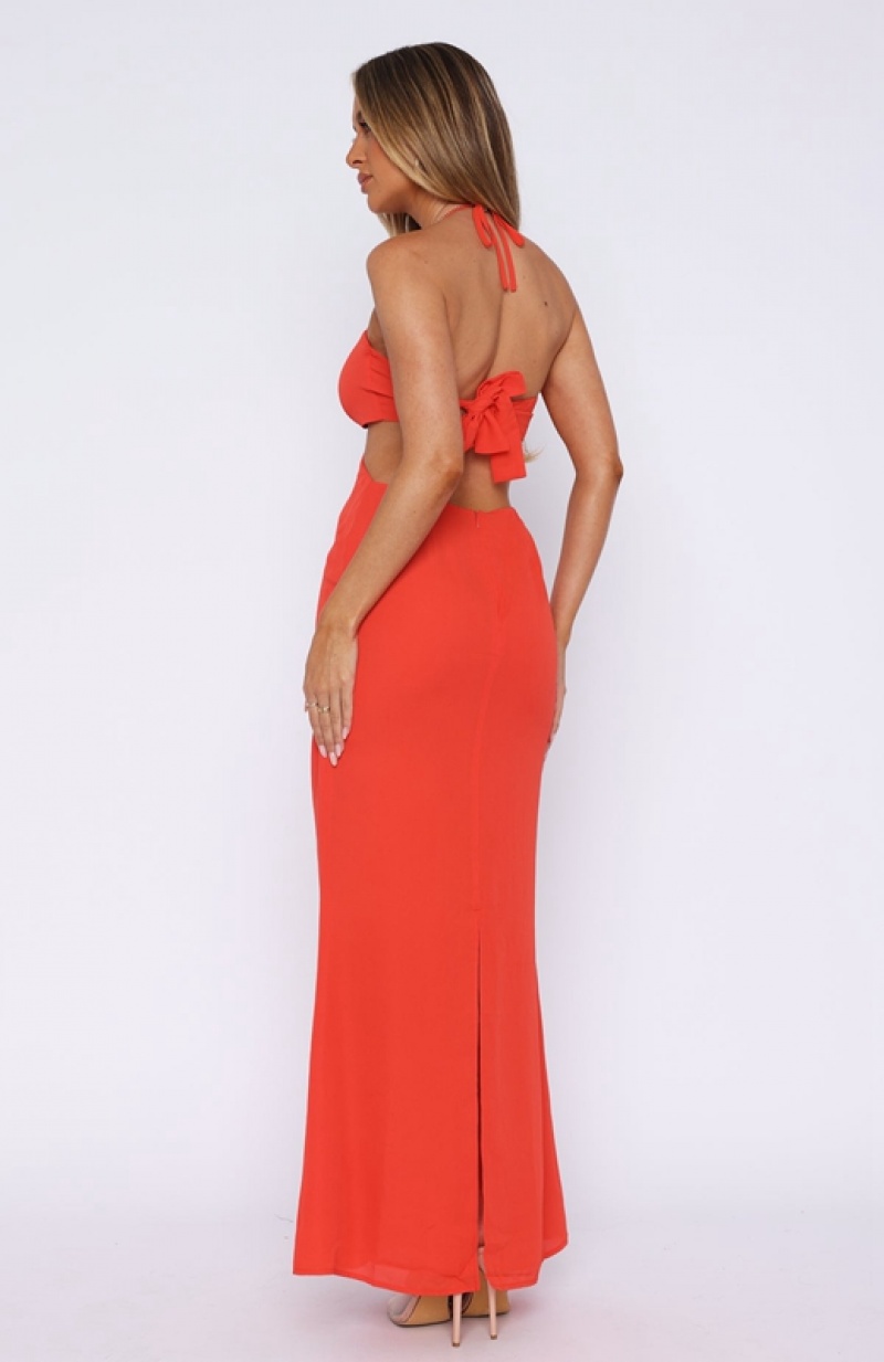 Women's White Fox Find Your Paradise Maxi Dress Red | DXNR-75384