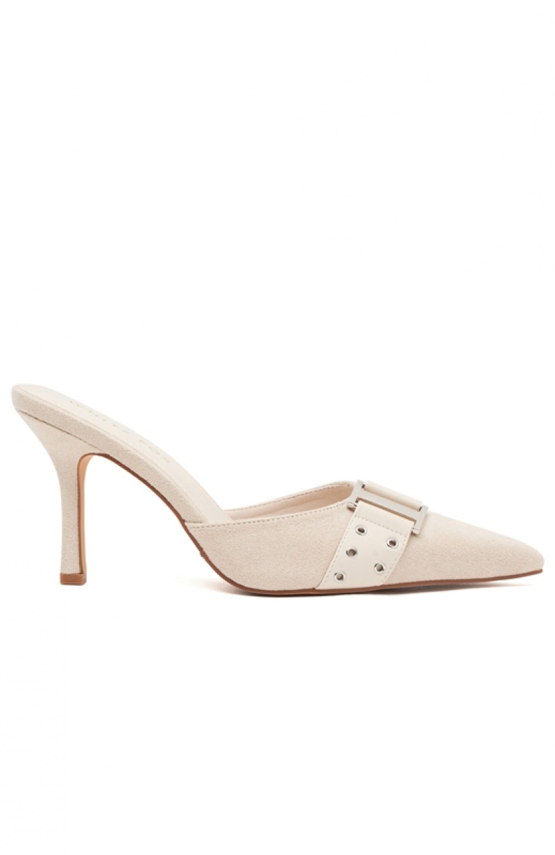 Women's White Fox Fitzroy Heels Beige | WQZR-54917