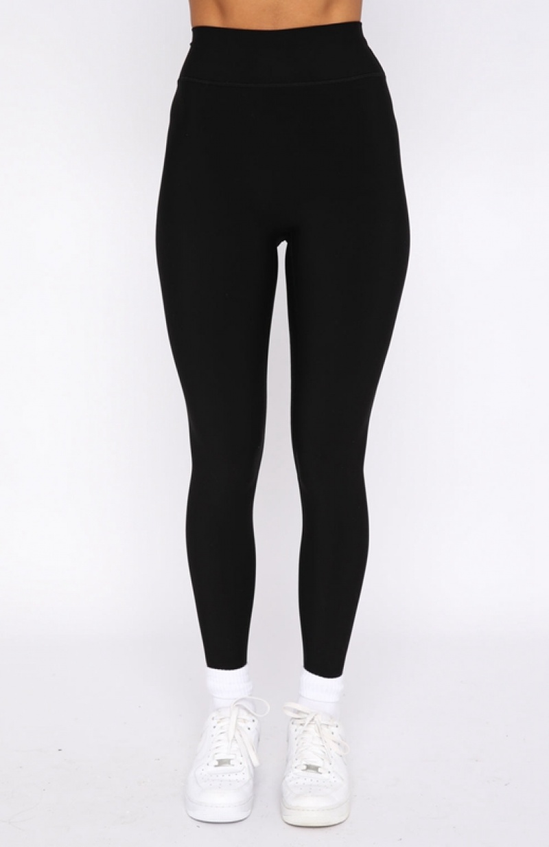 Women's White Fox Go Getter High Waisted Leggings Black | YIDH-81047