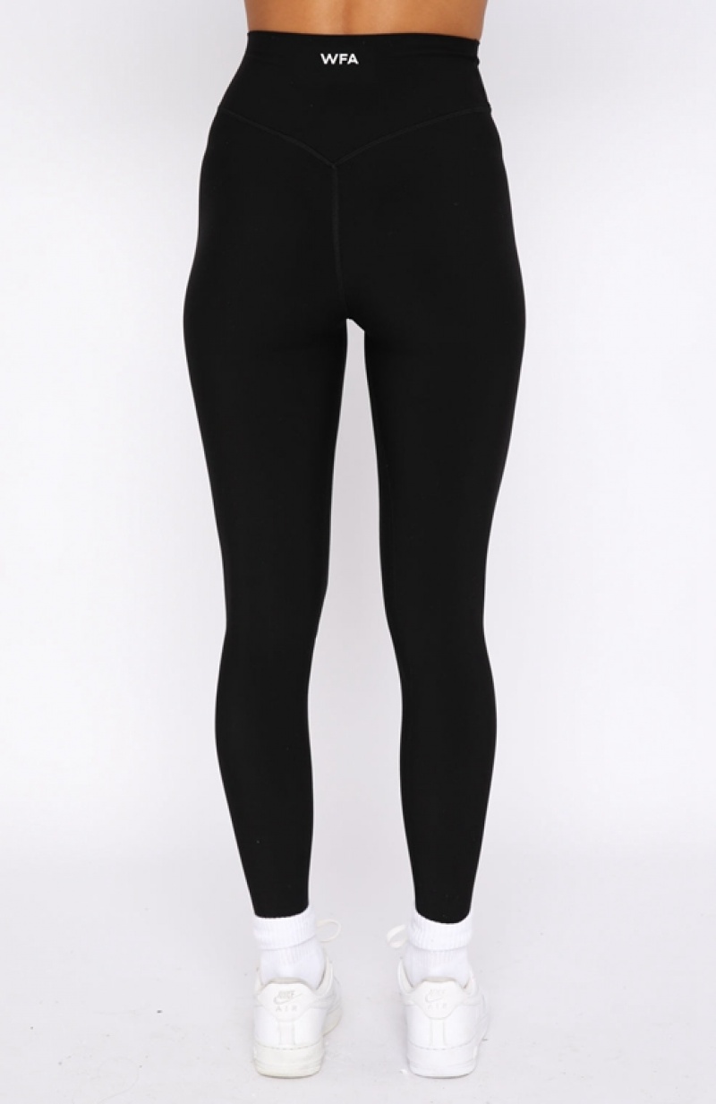 Women's White Fox Go Getter High Waisted Leggings Black | YIDH-81047