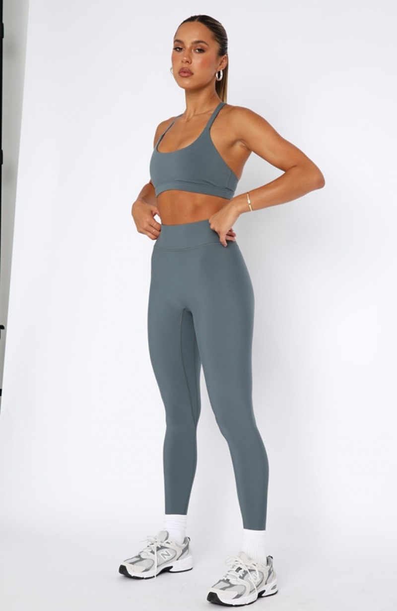 Women's White Fox Go Getter High Waisted Leggings Grey | CNAI-19274