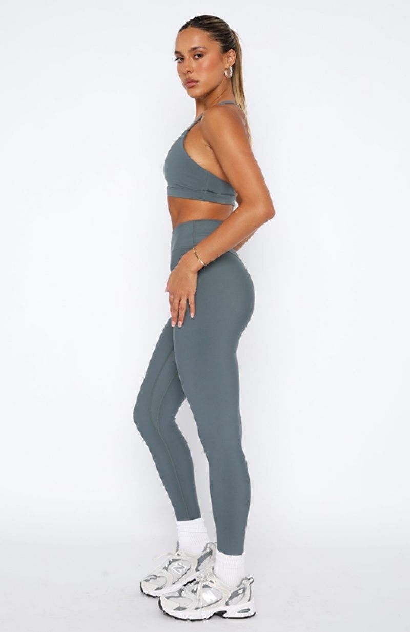 Women's White Fox Go Getter High Waisted Leggings Grey | CNAI-19274