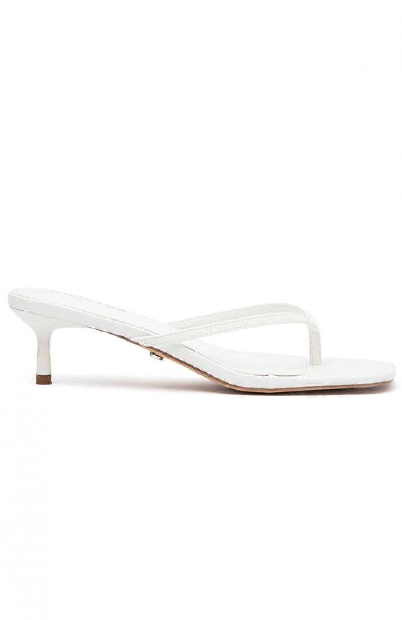 Women's White Fox Hamptons Thong Heels White | KIDB-40371