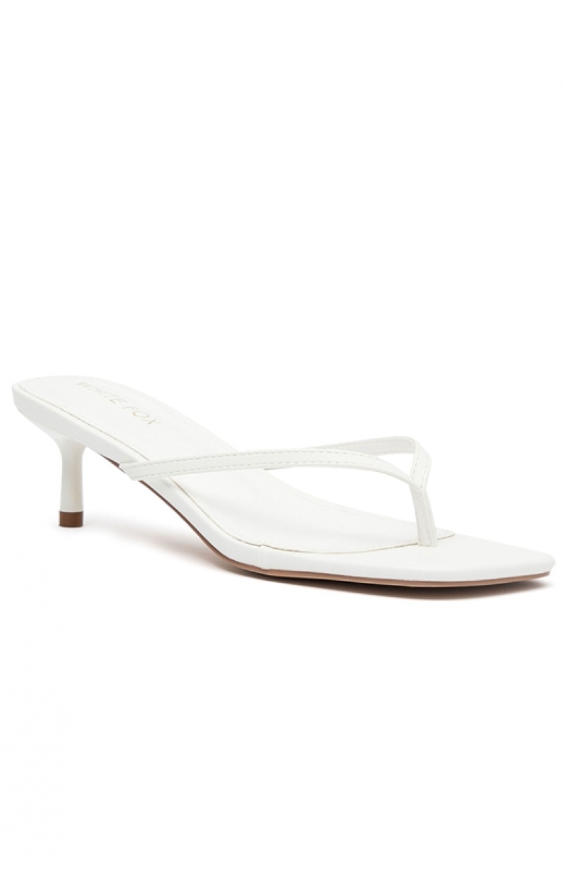 Women's White Fox Hamptons Thong Heels White | KIDB-40371