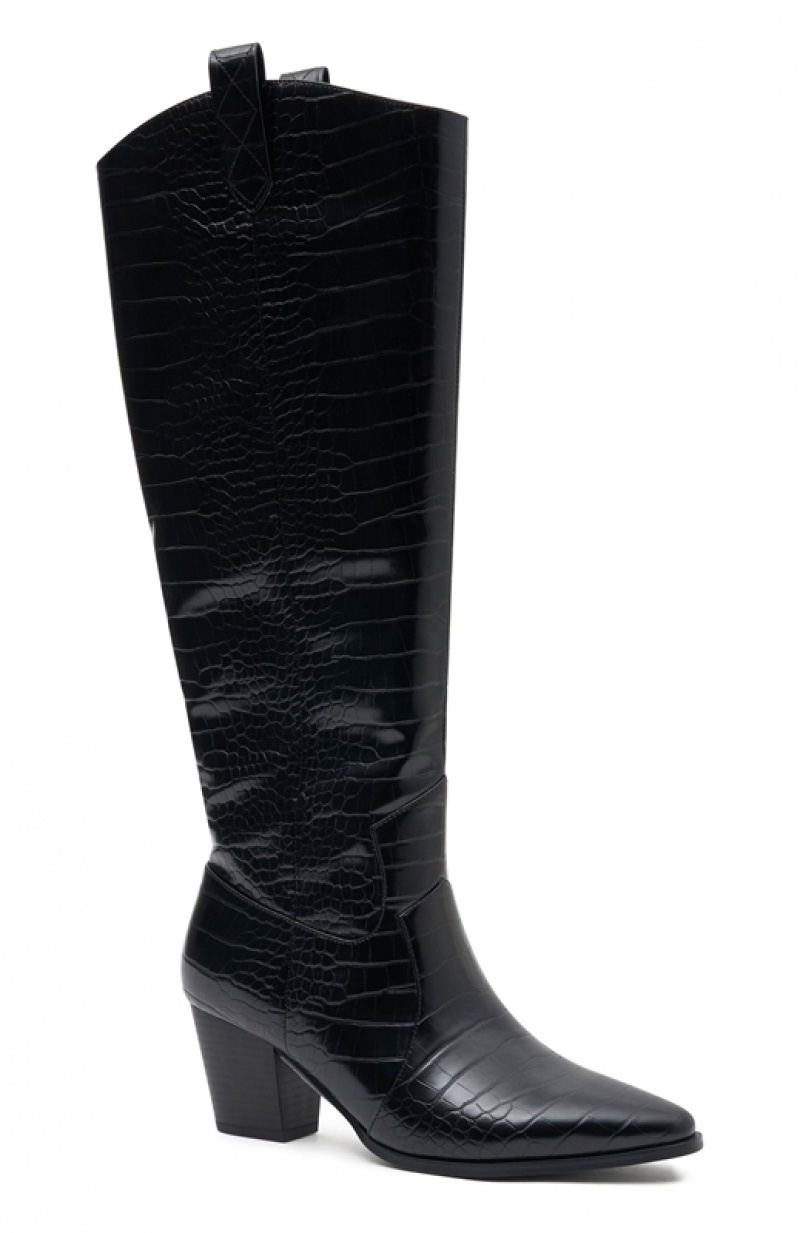 Women's White Fox Heather Boots Black | DYTX-80719