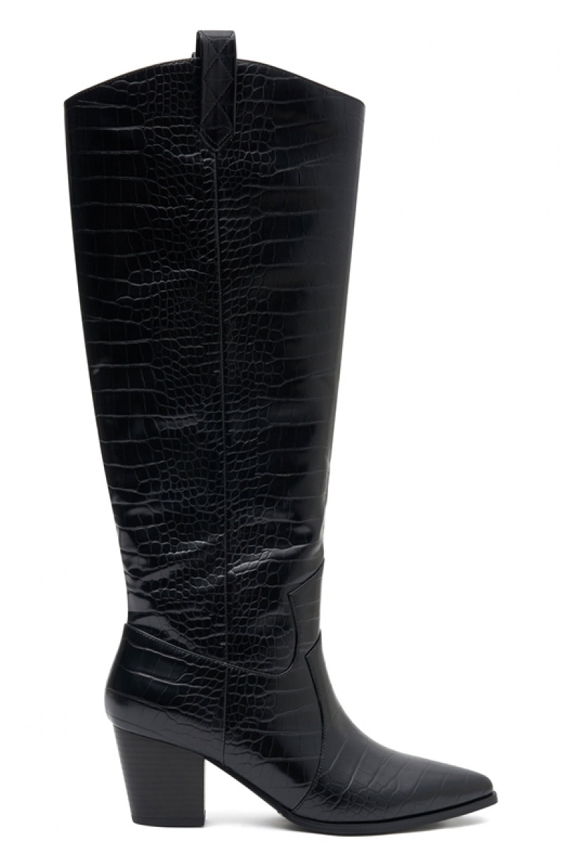 Women's White Fox Heather Boots Black | DYTX-80719