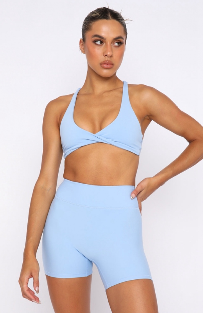 Women's White Fox High Definition Sports Bra Blue | JMUQ-71205