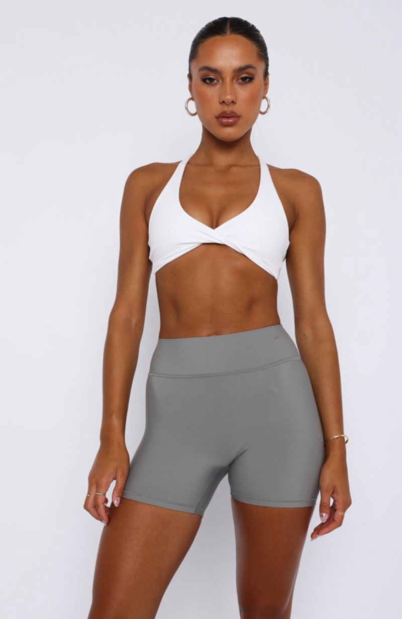 Women's White Fox High Definition Sports Bra White | NOUF-59317