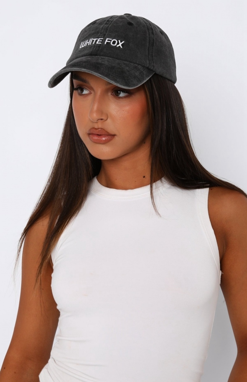 Women's White Fox Highest Vibe Hats Black | BQKO-01652