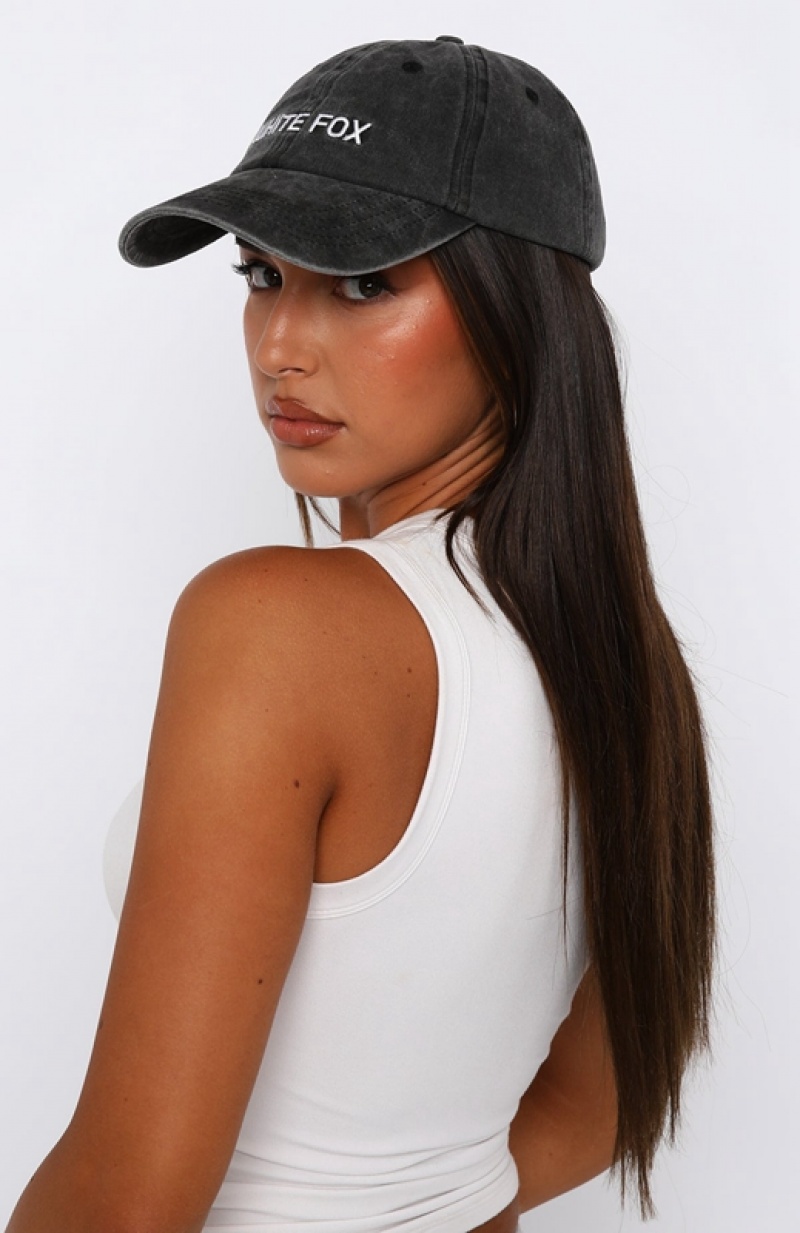 Women's White Fox Highest Vibe Hats Black | BQKO-01652