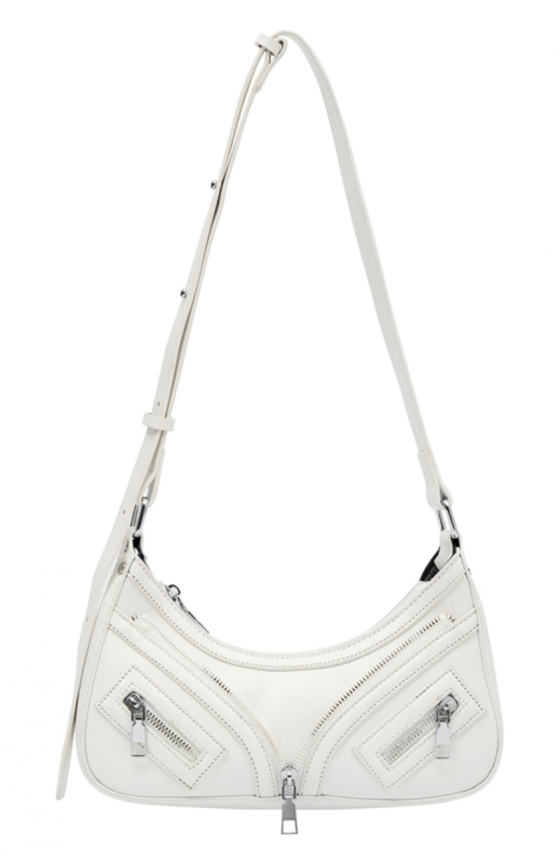 Women's White Fox Indie Shoulder Bags White | PBOR-61574