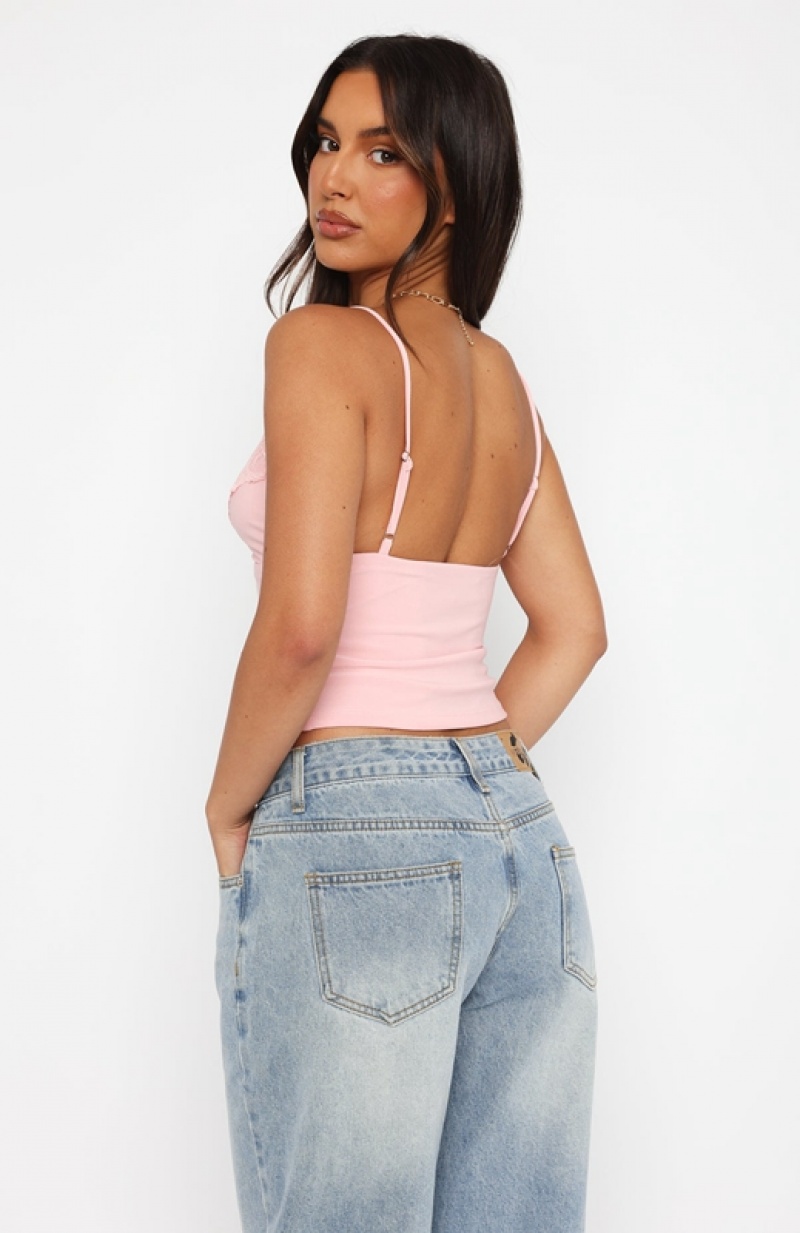 Women's White Fox Infatuation Cami Tops Pink | WSBA-29354